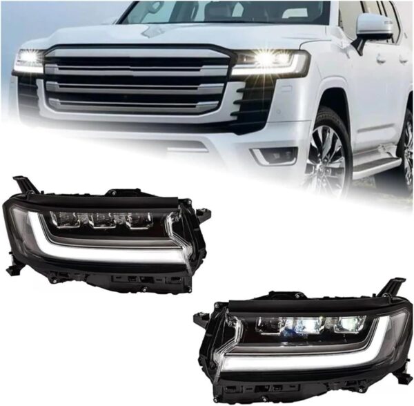 LED Headlights for Toyota Land Cruiser LC300 2022-2024, Dynamic Turn Signal, DRL, Plug-and-Play Head Lamp Assembly - Image 3