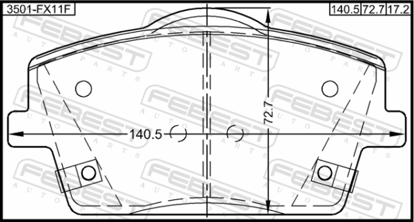 31471407 - Pad kit, disc brake, front - kit fits for volvo, geely cars | FEBEST 3501-FY11F - Image 3