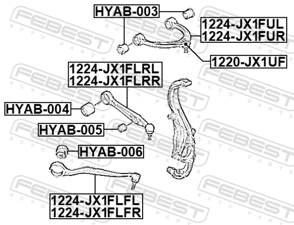 54401-T6000 - Right upper front arm fits for hyundai cars | FEBEST 1224-JX1FUR - Image 3