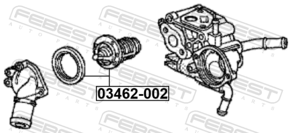 90048-33078 - Thermostat 82В°c fits for toyota, honda, daihatsu cars | FEBEST 03462-002 - Image 3