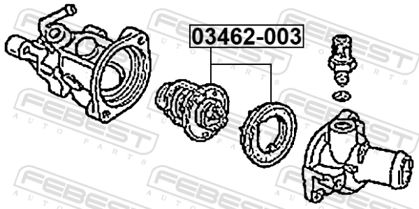 19301-PAA-306 - Thermostat 78В°c fits for honda, acura cars | FEBEST 03462-003 - Image 3