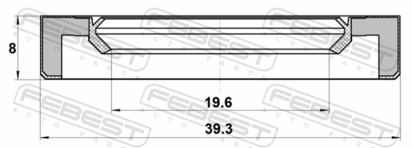 04E103085AC - Camshaft oil seal 19.6x39.3x8x8 fits for volkswagen, skoda, seat, audi cars | FEBEST 95BBY-21390808X - Image 3