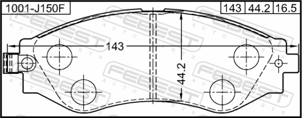 96245178 - Pad kit, disc brake, front - kit (with anti squeal shim) fits for daewoo, chevrolet cars | FEBEST 1001-J150F - Image 3