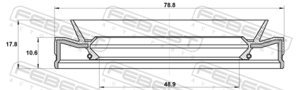 38189-4BA0A - Rear differential-pinion seal 48.9x78.8x10.6x17.8 fits for nissan, infiniti cars | FEBEST 95HEY-50791118L - Image 3
