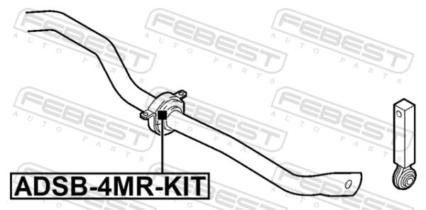 #4M0511305L - Rear stabilizer bar bush kit (set for two sides) d23 fits for volkswagen, audi cars | FEBEST ADSB-4MR-KIT - Image 3
