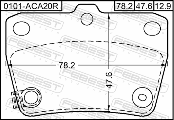 04466-42030 - Pad kit, disc brake, rear (with anti squeal shim) fits for vortex, toyota, chery cars | FEBEST 0101-ACA20R - Image 3