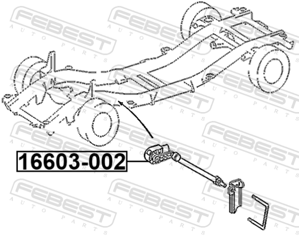 A4635420118 - Front level sensor (with link) fits for mercedes benz cars | FEBEST 16603-002 - Image 3