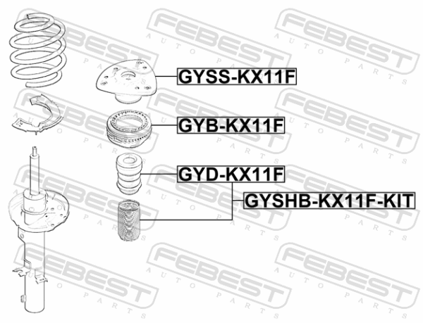 4013089200 - Front shock absorber jounce bumper fits for geely cars | FEBEST GYD-KX11F - Image 3