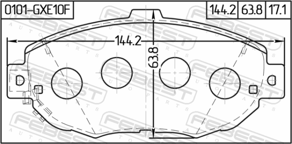 04465-14080 - Pad kit, disc brake, front fits for toyota, lexus cars | FEBEST 0101-GXE10F - Image 3
