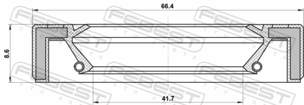 30751872 - Oil seal transaxle case 41.7x66.4x8.6x8.6 fits for volvo, ford cars | FEBEST 95GAS-43660909C - Image 3