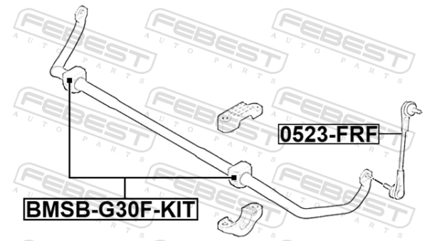 #31306873462 - Front stabilizer bar bush kit (set for two sides) d28 fits for bmw cars | FEBEST BMSB-G30F-KIT - Image 8