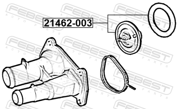 1E0515171 - Thermostat 82В°c fits for volvo, mazda, ford cars | FEBEST 21462-003 - Image 3
