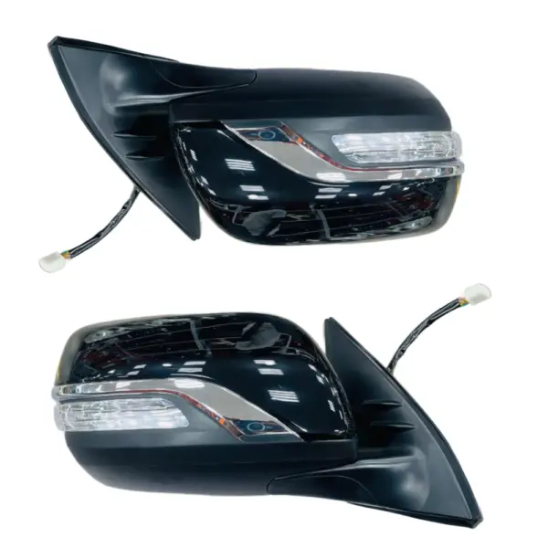2018-2021 Toyota Land Cruiser Black Side Mirror Pair With LED