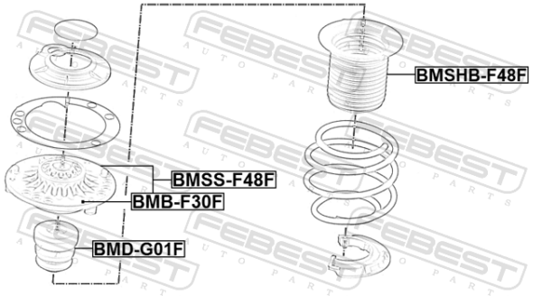 31336892617 - Front shock absorber mounting assembly (with shock absorber bearing) fits for mini, bmw cars | FEBEST BMSS-F48F - Image 8