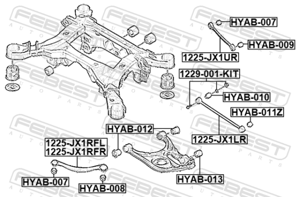 55130-T6000 - Rear upper transverse link fits for hyundai cars | FEBEST 1225-JX1UR - Image 3