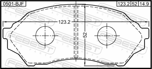 BJYM-33-23Z - Pad kit, disc brake, front fits for mazda cars | FEBEST 0501-BJF - Image 3