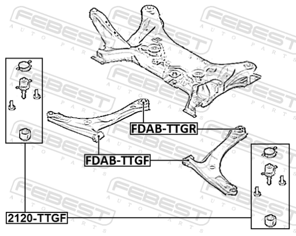 BK3Z-3050-A - Ball joint front lower arm fits for ford cars | FEBEST 2120-TTGF - Image 3
