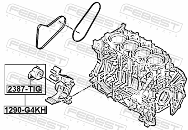 25281-2S000 - Belt tensioner fits for kia, hyundai cars | FEBEST 1290-G4KH - Image 3
