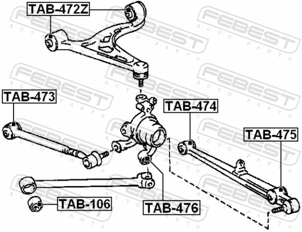 #48730-30040 - Bushing, rear transverse arm fits for toyota, lexus cars | FEBEST TAB-475 - Image 3