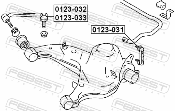 48706-30030 - Rear left stabilizer link fits for toyota cars | FEBEST 0123-033 - Image 3