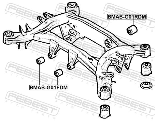 33316874037 - Rear differential bushing fits for bmw cars | FEBEST BMAB-G01FDM - Image 8