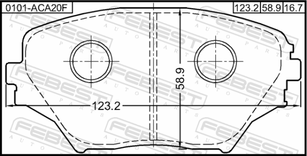 04465-42070 - Pad kit, disc brake, front fits for toyota cars | FEBEST 0101-ACA20F - Image 3
