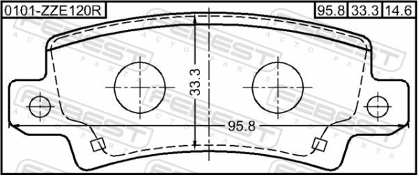04466-02160 - Pad kit, disc brake, rear fits for toyota cars | FEBEST 0101-ZZE120R - Image 3