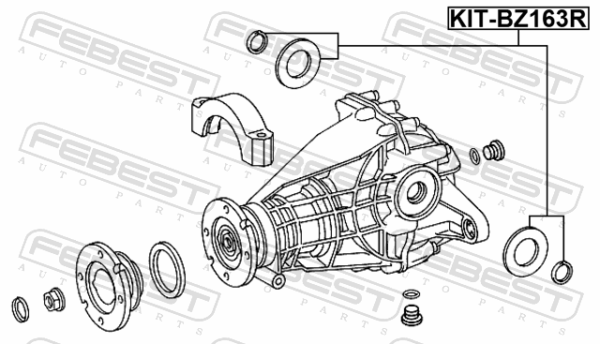 A1639970246 - Rear differential-pinion seal (set of two) fits for mercedes benz cars | FEBEST KIT-BZ163R - Image 3
