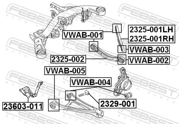 7P0616571 - Rear level sensor (with link) fits for volkswagen, porsche cars | FEBEST 23603-011 - Image 3