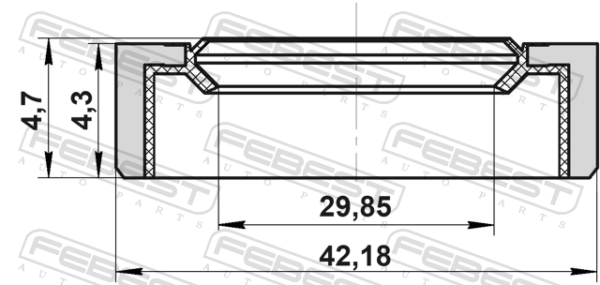 23124159 - Half shaft oil seal 29.85x42.18x4.3x4.7 fits for opel, chevrolet, buick cars | FEBEST 95BCY-30420405X - Image 3