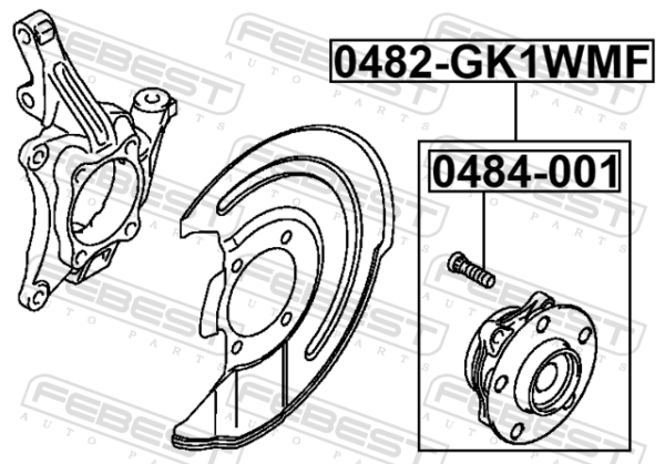 3885A011 - Front wheel hub fits for mitsubishi cars | FEBEST 0482-GK1WMF - Image 8