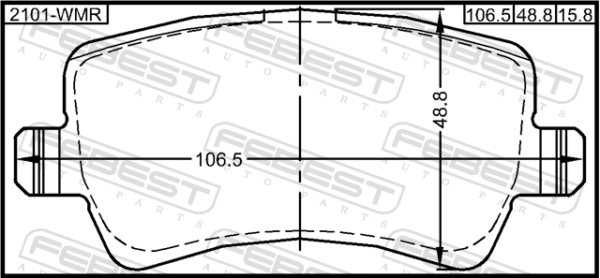 1566233 - Pad kit, disc brake, rear - kit fits for volvo, land rover, ford cars | FEBEST 2101-WMR - Image 3