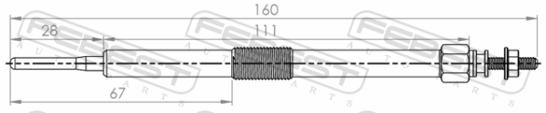 19850-0W020 - Glow plug fits for toyota cars | FEBEST 01642-007 - Image 3