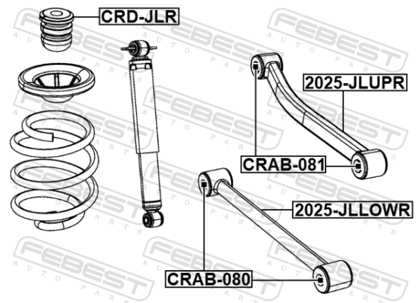 #68247741AA - Rear transverse rod bushing fits for jeep cars | FEBEST CRAB-080 - Image 3