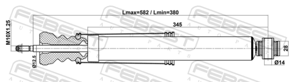 202000362AA - Rear shock absorber gas.twin tube fits for chery cars | FEBEST 15110-005R - Image 3