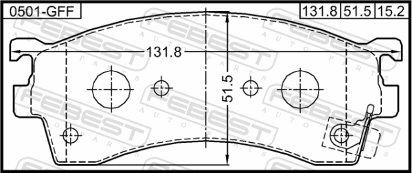 G5Y6-33-28ZD - Pad kit, disc brake, front fits for mazda, haima, ford cars | FEBEST 0501-GFF - Image 3