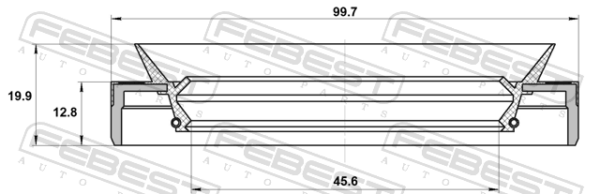 A2059970246 - Drive shaft oil seal 45.6x99.7x12.8x19.9 fits for mercedes benz cars | FEBEST 95MES-47981320C - Image 3