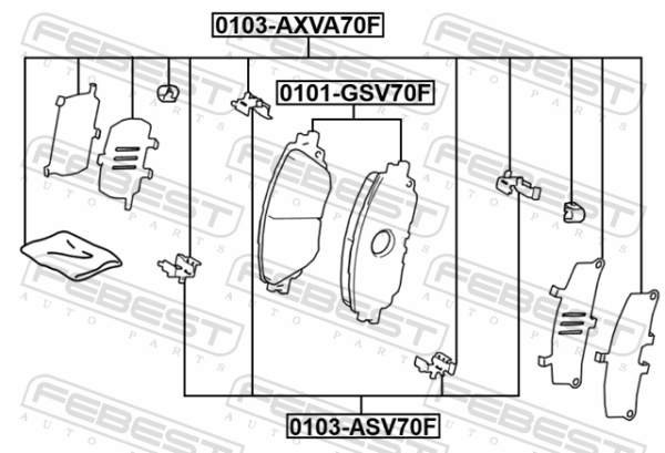 04947-33280 - Disc brake clip set (set for two sides) fits for toyota cars | FEBEST 0103-ASV70F - Image 3