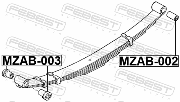 GN56004 - Leaf spring bushing fits for mazda cars | FEBEST MZAB-002 - Image 3