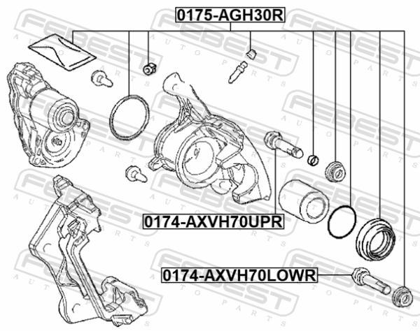 04479-58031 - Front brake caliper repair kit (set for two sides) fits for toyota, lexus cars | FEBEST 0175-AGH30R - Image 3